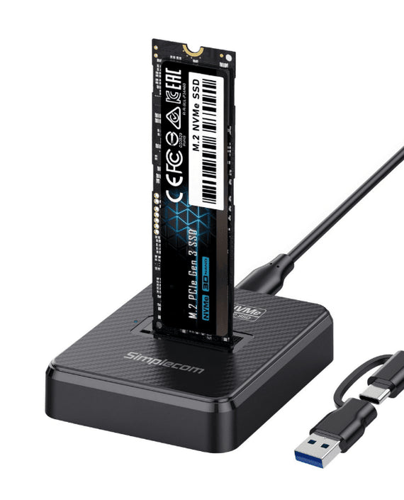 Simplecom SD511 M.2 SSD Docking Station NVMe and SATA Dual Protocol USB 3.2 Gen 2 10Gbps USB-C interface compliant with USB 3.2 Gen 2 standard - Leader Electronics