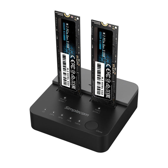 Simplecom SD550v2 USB 3.2 Gen2x2 to Dual Bay NVMe M.2 SSD Docking Station Duplicator Offline Clone - Leader Electronics
