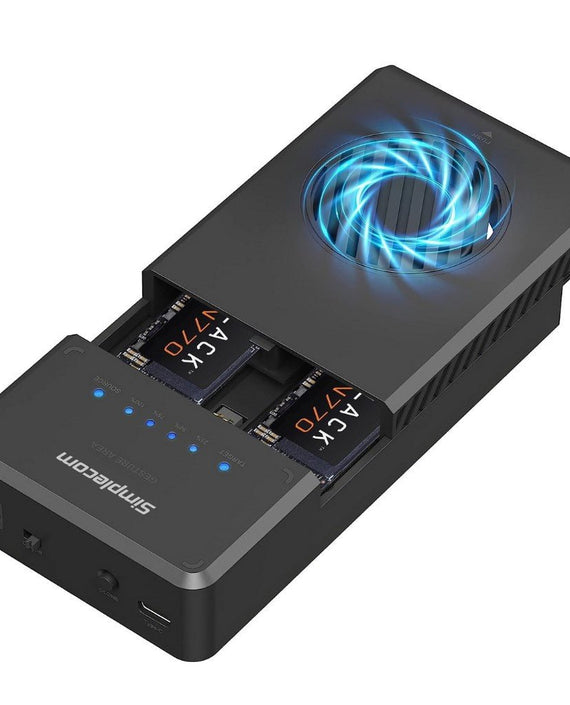 Simplecom SD560 Dual Bay NVMe M.2 SSD Enclosure Offline Clone Docking Station USB 3.2 Gen2 10Gbps - Leader Electronics