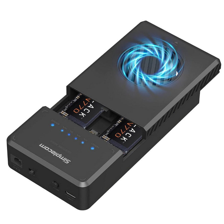 Simplecom SD560 Dual Bay NVMe M.2 SSD Enclosure Offline Clone Docking Station USB 3.2 Gen2 10Gbps - Leader Electronics