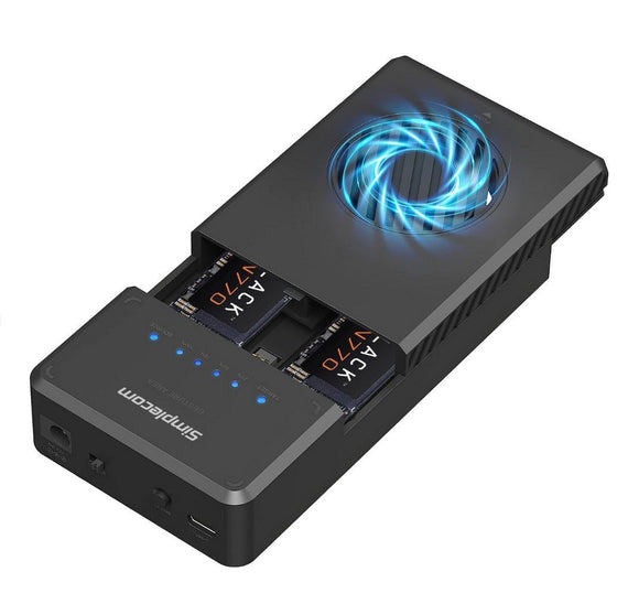 Simplecom SD560 Dual Bay NVMe M.2 SSD Enclosure Offline Clone Docking Station USB 3.2 Gen2 10Gbps - Leader Electronics