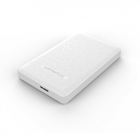 Simplecom SE101 Compact Tool-Free 2.5'' SATA to USB 3.0 HDD/SSD Enclosure White Compatible with 7mm and 9.5mm laptop 2.5' SATA HDD/SSD - Leader Electronics