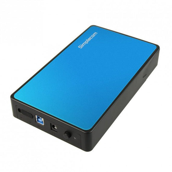 Simplecom SE325 Tool Free 3.5' SATA HDD to USB 3.0 Hard Drive Enclosure - Blue Enclosure - Leader Electronics