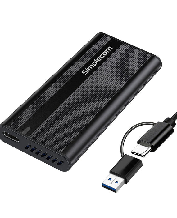 Simplecom SE505 NVMe M.2 SSD to USB-C Enclosure USB 3.2 Gen 2 10Gbps Ultra-slim aluminium case Tool-free design - Leader Electronics