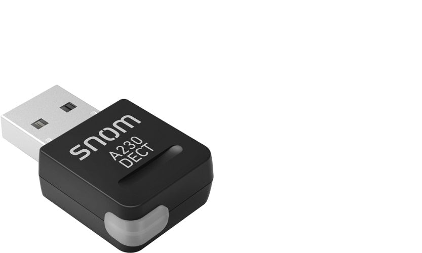 SNOM-A230 USB DECT Dongle, Suitable For All Snom D7XX- and D3XX- series Desk Phones With USB Port, No configuration necessary - Leader Electronics