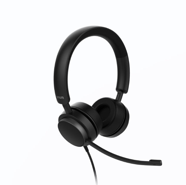 SNOM A310D Corded Headset Duo, Full band audio, High wearing comfort, Lightweight construction, Perfect noise shielding from the surroundings - Leader Electronics