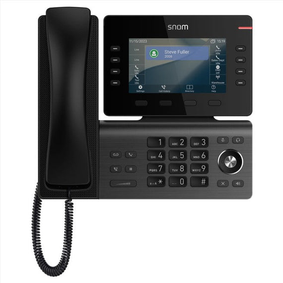 SNOM D812 Desk Telephone, 5' color LCD Screen with 8 SIP accounts, GigE ethernet switch, and 1 USB port, 8 (28) Self-Labeling Keys, PoE, 3Y Warranty - Leader Electronics
