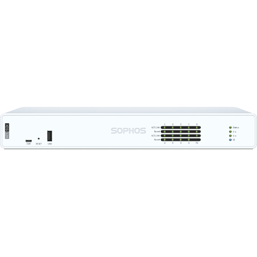 Sophos XGS 128 Security Firewall Appliance, Desktop, FW 19.1G, TP 4.0G, VPN 15.05G, 9x2.5GbE, 1xSFP. - Leader Electronics