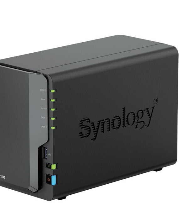 Synology DiskStation DS225+ 2-Bay 3.5' Diskless, Intel Celeron CPU, 2GB RAM, 1x 2.5GbE, 1x 1GbE, 2x USB 3.2 - Leader Electronics