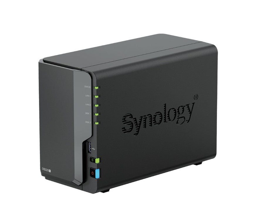 Synology DiskStation DS225+ 2-Bay 3.5' Diskless, Intel Celeron CPU, 2GB RAM, 1x 2.5GbE, 1x 1GbE, 2x USB 3.2 - Leader Electronics