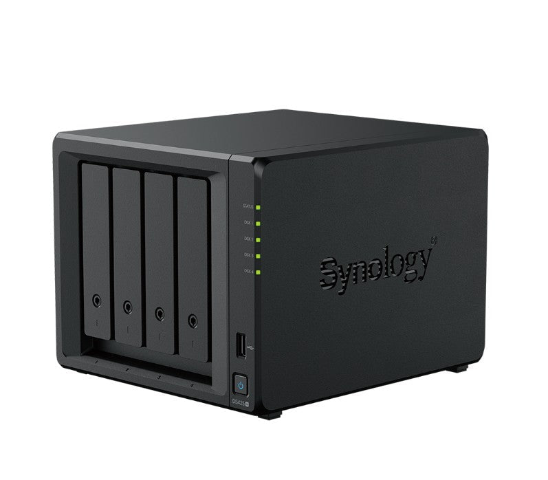 Synology DiskStation DS425+ NAS 4-Bay 3.5' Diskless, Intel Celeron J4125 1 x 1GbE + 1 x 2.5GbE, 2GB RAM, 2 x USB3.2, 3YW - Leader Electronics