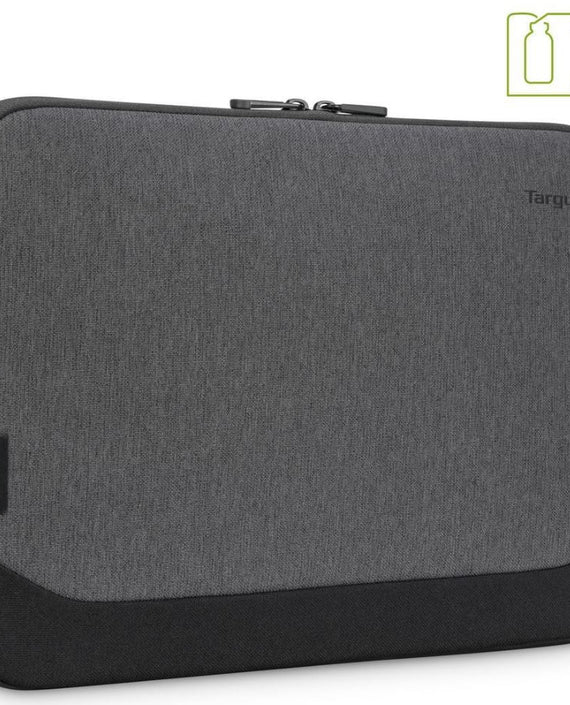 Targus 13-14' Cypress EcoSmart Sleeve Bag for Laptop Notebook Tablet - Fits 13' 13.3' 14', Made with 3 Recycled Water Bottles - Grey - Leader Electronics