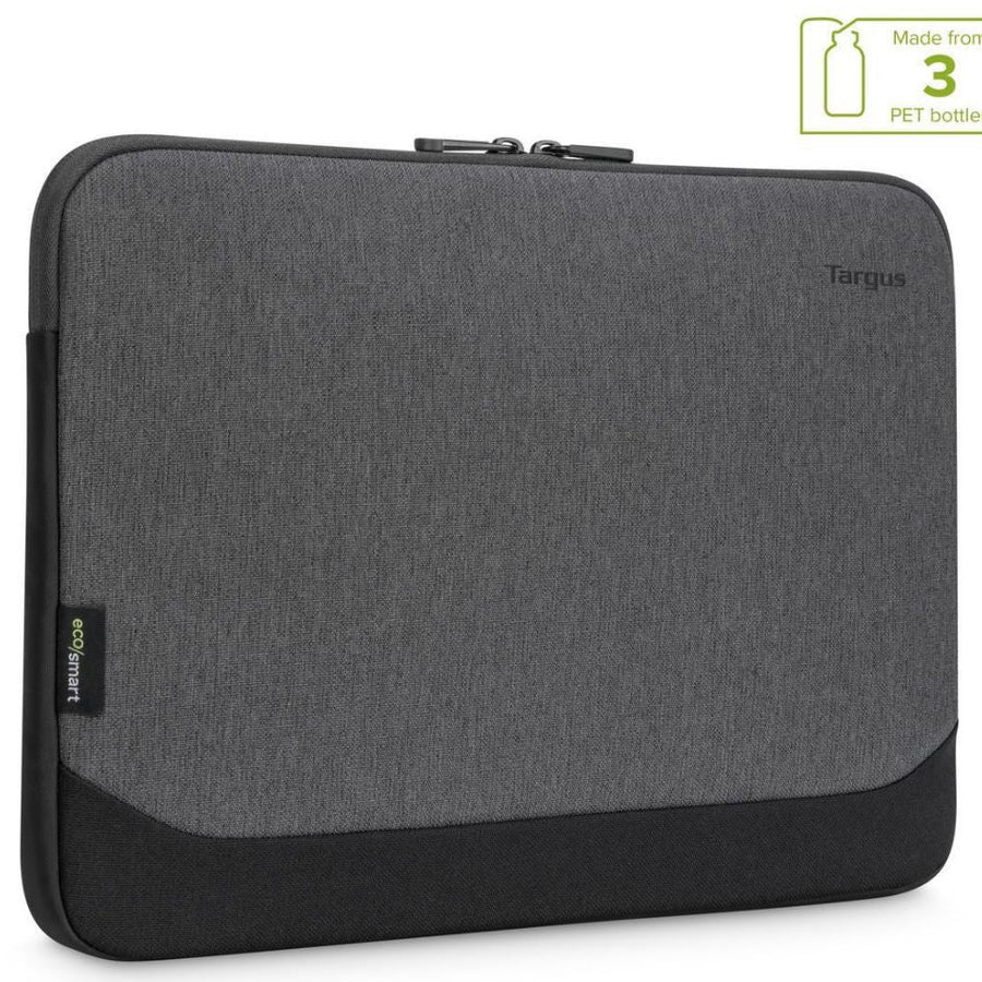 Targus 13-14' Cypress EcoSmart Sleeve Bag for Laptop Notebook Tablet - Fits 13' 13.3' 14', Made with 3 Recycled Water Bottles - Grey - Leader Electronics