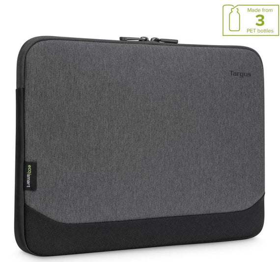Targus 13-14' Cypress EcoSmart Sleeve Bag for Laptop Notebook Tablet - Fits 13' 13.3' 14', Made with 3 Recycled Water Bottles - Grey - Leader Electronics