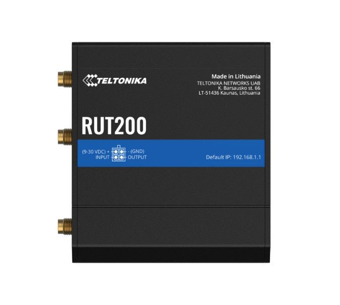 Teltonika RUT200 Industrial Cellular Router, WAN Failover, Compact and Reliable Industrial 4G LTE Router/Firewall, PSU included - Leader Electronics