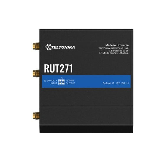Teltonika RUT271 Redcap 5G Router, Instant LTE Failover, Backward Compatible with 4G LTE Cat 4, Low Latency, High Capacity, PSU included - Leader Electronics