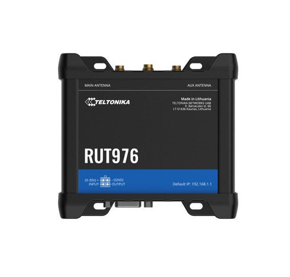Teltonika RUT976 Redcap 5G Router, Dual-SIM, WAN Failover with 4x Ethernet Ports, Backward Compatible with 4G LTE Cat 4, 2-Year Warranty, PSU included - Leader Electronics