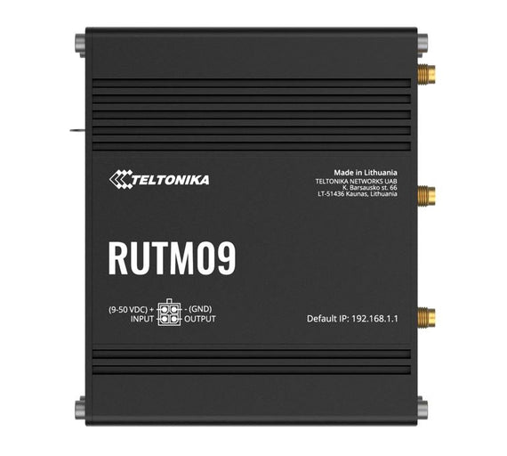 Teltonika RUTM09 wireless 4G LTE, 2 SIM cards, 4 x RJ45 ports, 10/100/1000 Mbps, PSU included - Leader Electronics