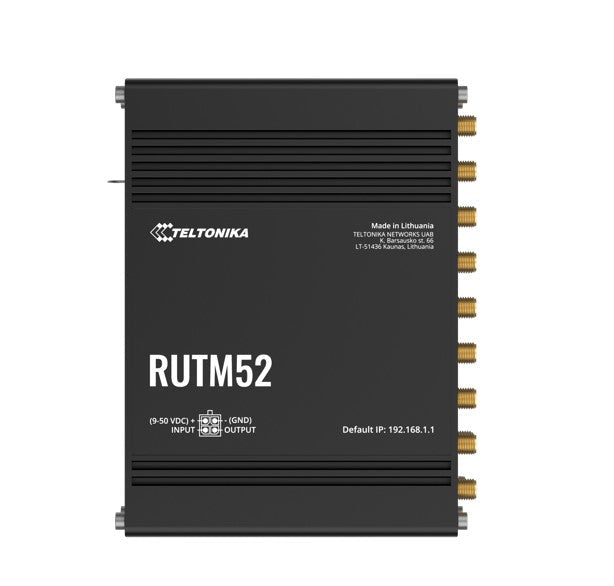 Teltonika RUTM52 Dual 5G Router, 5G dual SIM/ESIM cellular, 5 Gigabit Ethernet ports, Backward compatible with 4G(LTE Cat 20) - Leader Electronics