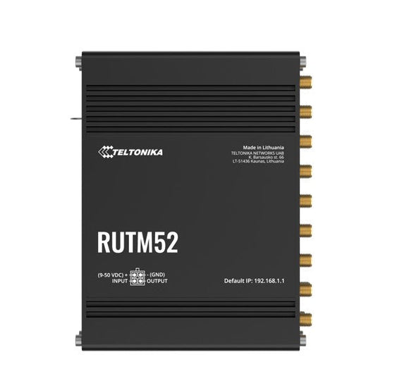 Teltonika RUTM52 Dual 5G Router, 5G dual SIM/ESIM cellular, 5 Gigabit Ethernet ports, Backward compatible with 4G(LTE Cat 20) - Leader Electronics