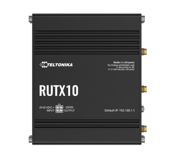 Teltonika RUTX10 Professional Ethernet Router, Industrial Ethernet Router/VPN/Firewall (NO-LTE) with Dual Band WiFi 5 802.11ac, PSU included - Leader Electronics