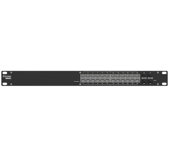 Teltonika SWM282 PoE+ managed switch, 24 PoE+ ports with up to 30W per port, 10/100/1000 Mbps, 2 years of Free RMS Management - Leader Electronics