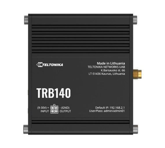 Teltonika TRB140 Industrial Rugged LTE Gateway, 4G/LTE (Cat 4), Compatible with Industrial DNP3 & Modbus Communication Protocols, PSU included - Leader Electronics