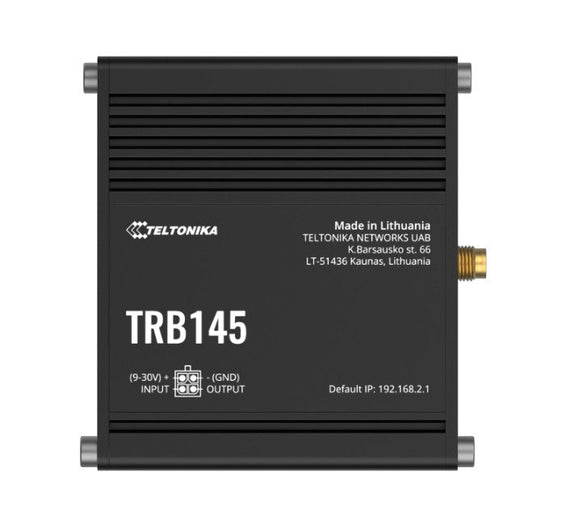Teltonika TRB145 Industrial Rugged LTE RS485 Gateway, 4G/LTE (Cat 1), Equipped with RS485, Compatible with Industrial DNP3, PSU included - Leader Electronics