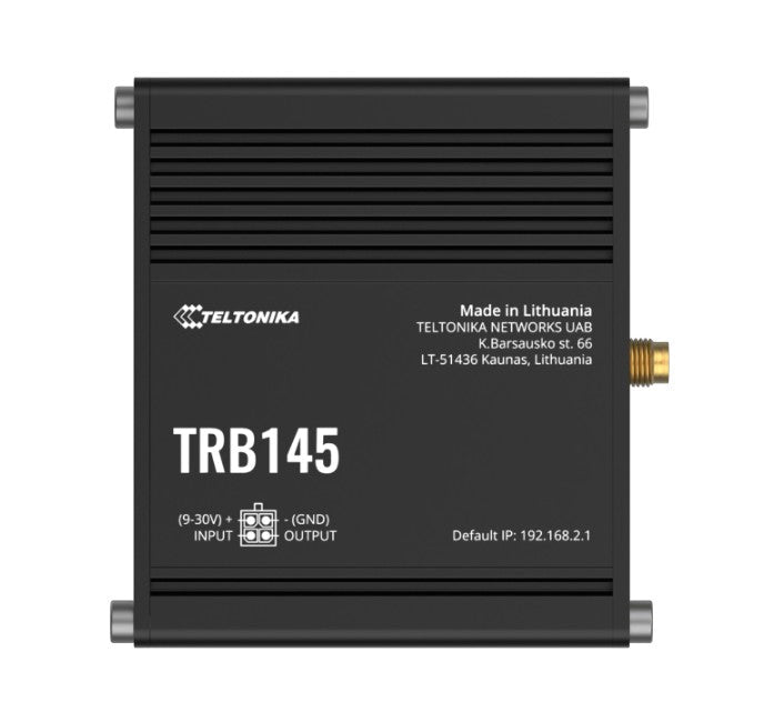 Teltonika TRB145 Industrial Rugged LTE RS485 Gateway, 4G/LTE (Cat 1), Equipped with RS485, Compatible with Industrial DNP3, PSU included - Leader Electronics
