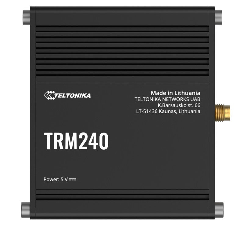 Teltonika TRM240 Industrial Cellular Modem, 4G/LTE (Cat 1), USB LTE Cat 1 Modem with a Rugged Housing and External Antenna Connector, PSU excluded - Leader Electronics