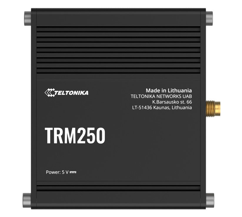 Teltonika TRM250 Industrial Cellular Modem, 4G/LTE (Cat M1), NB-IoT, Small Size, USB Interface for Internet Access, External Antenna, PSU excluded - Leader Electronics