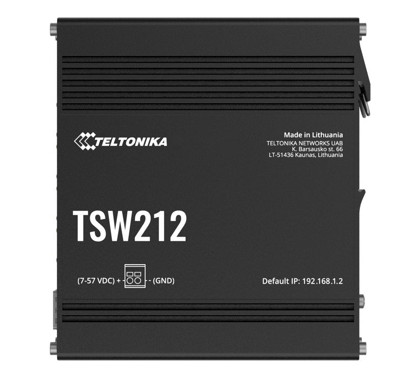 Teltonika TSW212 Managed Ethernet Switch, L2 with additional L3 Features, Supports Profinet, 8 x Gigabit Ethernet Ports, 2 x SFP Ports, PSU excluded - Leader Electronics