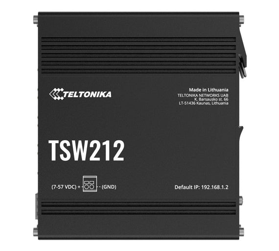 Teltonika TSW212 Managed Ethernet Switch, L2 with additional L3 Features, Supports Profinet, 8 x Gigabit Ethernet Ports, 2 x SFP Ports, PSU excluded - Leader Electronics