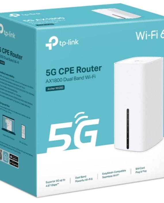 TP-Link Archer NX200 5G AX1800 Wireless Dual-Band Gigabit Router, 1201 Mbps at 5 GHz + 574 Mbps at 2.4 GHz, 5G NR 4.67Gbps/1.25Gbps, LTE support Cat 1 - Leader Electronics