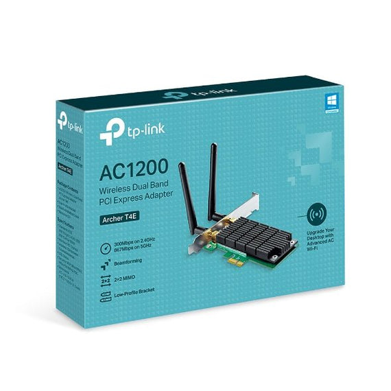 TP-Link Archer T4E AC1200 Wireless Dual Band PCIe Adapter, 867Mbps @ 5Ghz, 300Mbps @ 2.4Ghz - Leader Electronics