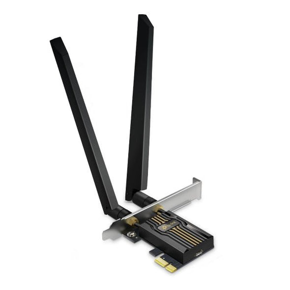 TP-Link Archer TBE552E BE9300 Wi-Fi 7 Bluetooth 5.4 PCIe Adapter, 5760 Mbps at 6 GHz + 2880 Mbps at 5 GHz + 688 Mbps at 2.4 GHz, 2× High Gain Tri-Band - Leader Electronics