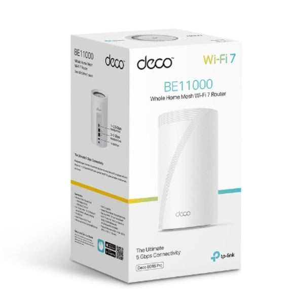TP-Link Deco BE65 Pro(1-pack) BE11000 Whole Home Mesh WiFi 7 System , 688 Mbps at 2.4 GHz + 4320 Mbps at 5 GHz + 5760 Mbps at 6 GHz - Leader Electronics