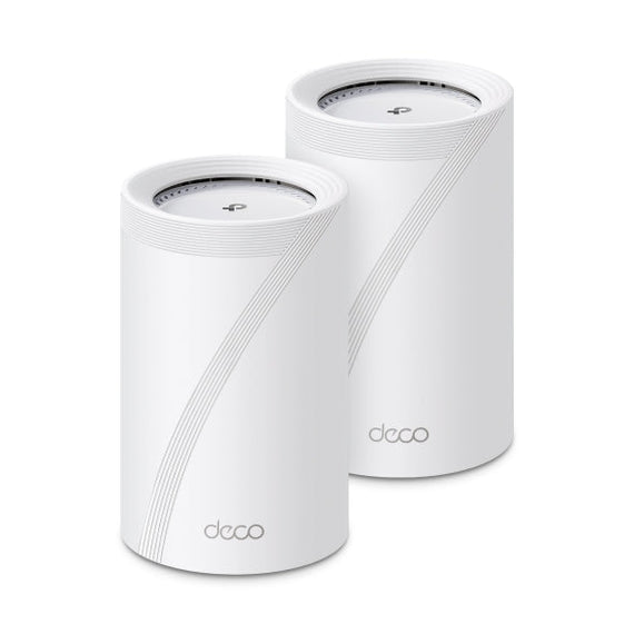 TP-Link Deco BE68 BEBE 14000 Tri-Band Whole Home Mesh Wi-Fi 7 System(2-pack) BE14000, Wi-Fi 7, Tri-Band 6/5/2.4GHz, AI Mesh, 8 antennas, 10G+2.5G LAN - Leader Electronics