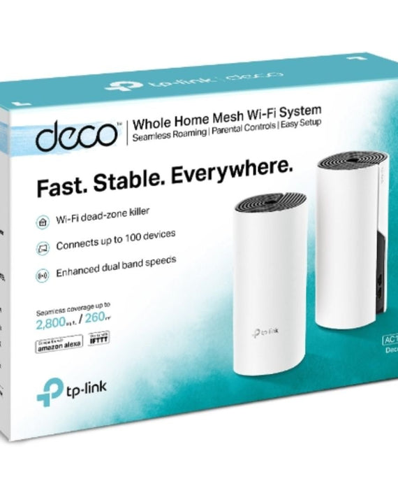 TP-Link Deco M4 (2-pack) AC1200 Whole Home Mesh Wi-Fi System. ~260sqm Coverage, Up to 100 Devices, Parental Control - Leader Electronics
