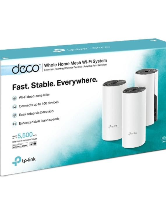 TP-Link Deco M4 (3-pack) AC1200 Whole Home Mesh Wi-Fi System. ~370sqm Coverage, Up to 100 Devices, Parental Control - Leader Electronics