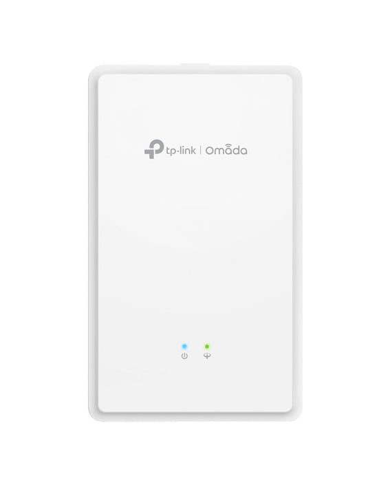TP-Link EAP625GP-Wall Omada AX1800 Wi-Fi 6 Wall Plate GPON Access Point, 574Mbps at 2.4 GHz + 1201 Mbps at 5 GHz, AC Power, Poe Out,4×Internal Antenn - Leader Electronics