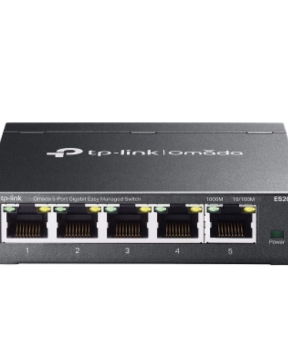 TP-Link ES205G Omada 5-Port Gigabit Easy Managed Switch by Omada SDN, VLAN, QoS, IGMP Snooping, Loop Prevention, Port Isolation - Leader Electronics