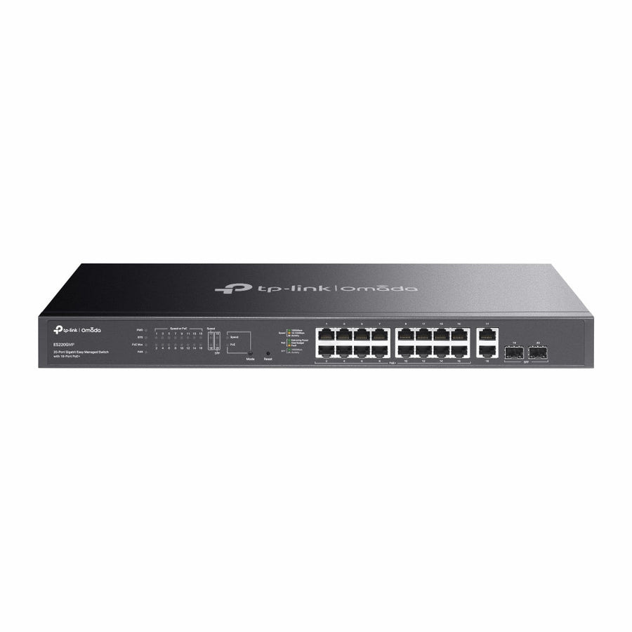 TP-Link ES220GMP Omada 20-Port Gigabit Easy Managed Switch with 16-Port PoE+, Fast PoE, Perpetual PoE, Flow Control, Loopback Detection, Port Isolati - Leader Electronics