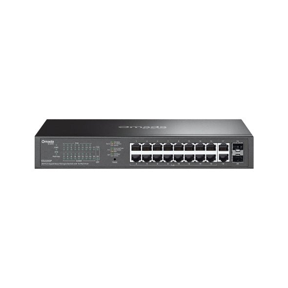 TP-Link ES220GP Omada 20-Port Gigabit Easy Managed Switch with 16-Port PoE+ - Leader Electronics