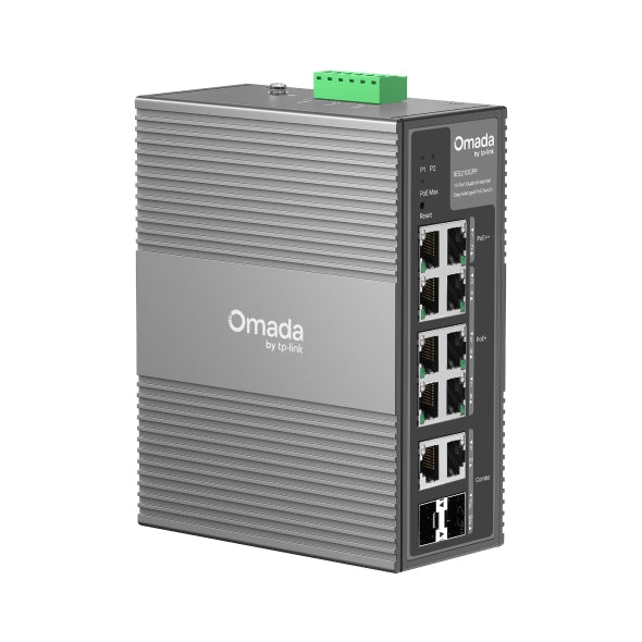 TP-Link IES210GPP Omada 10-Port Gigabit Industrial Easy Managed Switch with 6-Port PoE+ and 2-Port PoE++ - Leader Electronics