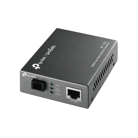 TP-Link MC112CS Media Converter SC WDM Monomodo Simplex 10/100Mbps RJ45 to 100M single-mode SC fiber Tx:1310nm Rx:1550nm up to 20km (LS) - Leader Electronics