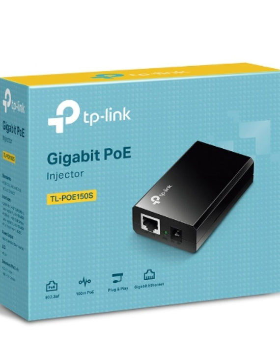 TP-Link POE150S Omada PoE Injector Adapter, IEEE 802.3af compliant, Data and power carried over the same cable up to 100 meters, plastic case, pocket - Leader Electronics