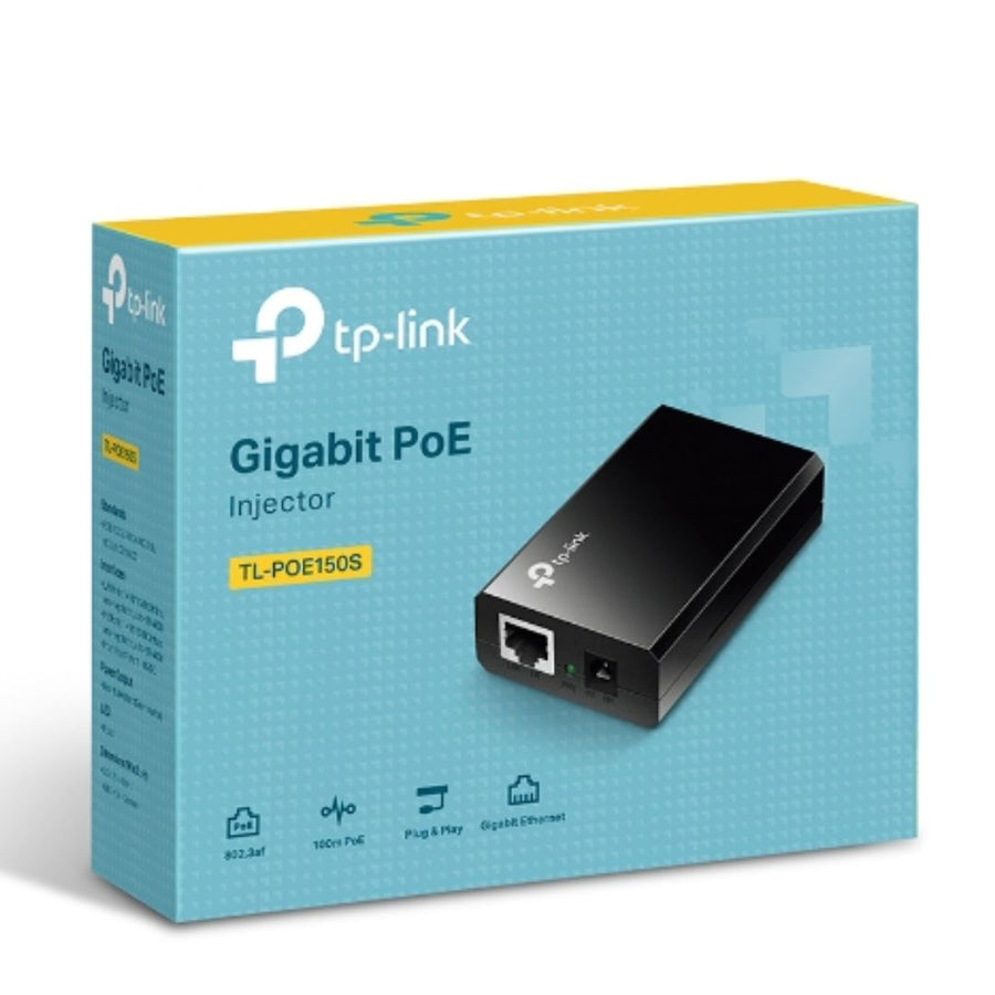TP-Link POE150S Omada PoE Injector Adapter, IEEE 802.3af compliant, Data and power carried over the same cable up to 100 meters, plastic case, pocket - Leader Electronics