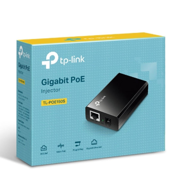 TP-Link POE150S Omada PoE Injector Adapter, IEEE 802.3af compliant, Data and power carried over the same cable up to 100 meters, plastic case, pocket - Leader Electronics