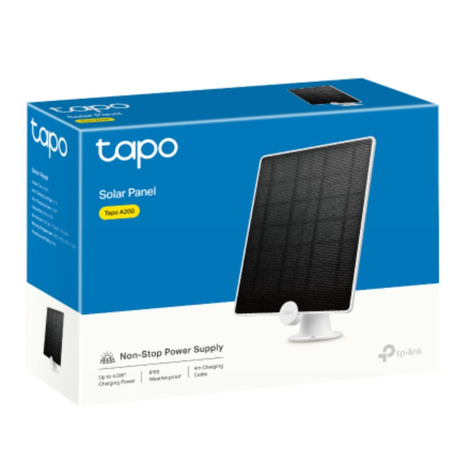 TP-Link Tapo A200 Tapo Solar Panel, Up to 4.5W Charging Power, 4M Charging Cable, 360° Adjustable Mounting Bracket - Leader Electronics